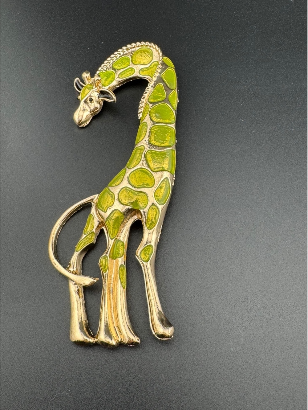 Whimsical Enamel Giraffe Brooch Pin or Pendant